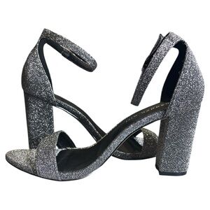 Madden Girl Silver Block Heel Sandals